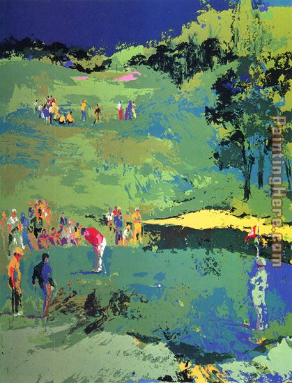 Golf Landscape painting - Leroy Neiman Golf Landscape art painting